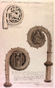 Medieval wood and ivory crosier heads