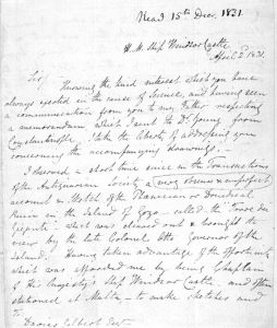 Letter from W V Hennah to D Gilbert, about Malta